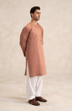 Men's Neck Binding Embroidered Kurta-SMK810225