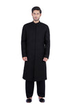 Men'S Tropical Emboridried Black Sherwani