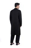 Men'S Tropical Emboridried Black Sherwani