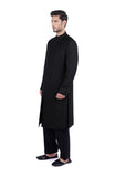 Men'S Tropical Emboridried Black Sherwani