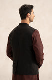 Waist Coat In 100% Linen-SMWC705A125