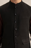 Waist Coat In 100% Linen-SMWC705A125