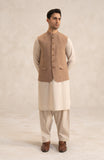 Waist Coat In 100% Linen-SMWC705C125
