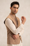 Waist Coat In 100% Linen-SMWC705C125