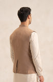 Waist Coat In 100% Linen-SMWC705C125
