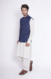 Cotton Linen Schiffli Mens Waistcoat