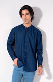 Mandarin Collar Denim Shirt