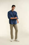 Dark Blue Denim Tunic-SWS705125