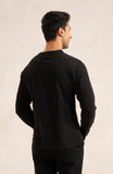 Pique Henley In Black-SWS806C225