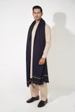 Navy Fine Wool Shawl