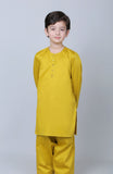 ROUND NECK BOYS SUIT-OLIVE