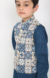 PRINTED WAISTCOAT 3PCS SUIT