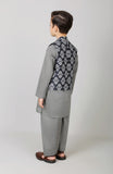 Printed Waistcoat 3Pcs Suit