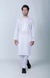 Embroidered Self Jacquard Kurta