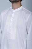 Embroidered Self Jacquard Kurta