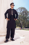 Embroidered Satin Suit