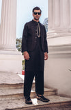 Embroidered Satin Suit