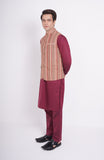Yarn Dyed Strip Mens  Waistcoa