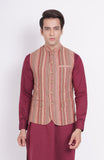 Yarn Dyed Strip Mens  Waistcoa