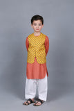 PRINTED WAISTCOAT 3PCS SUIT