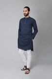 Printed Denim Kurta